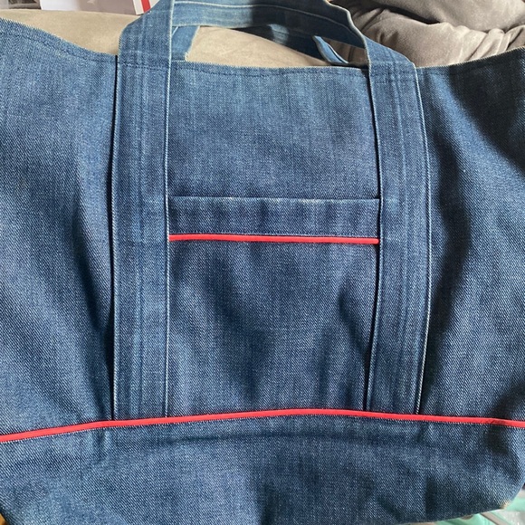 jean tote red quilted interior - Picture 1 of 7